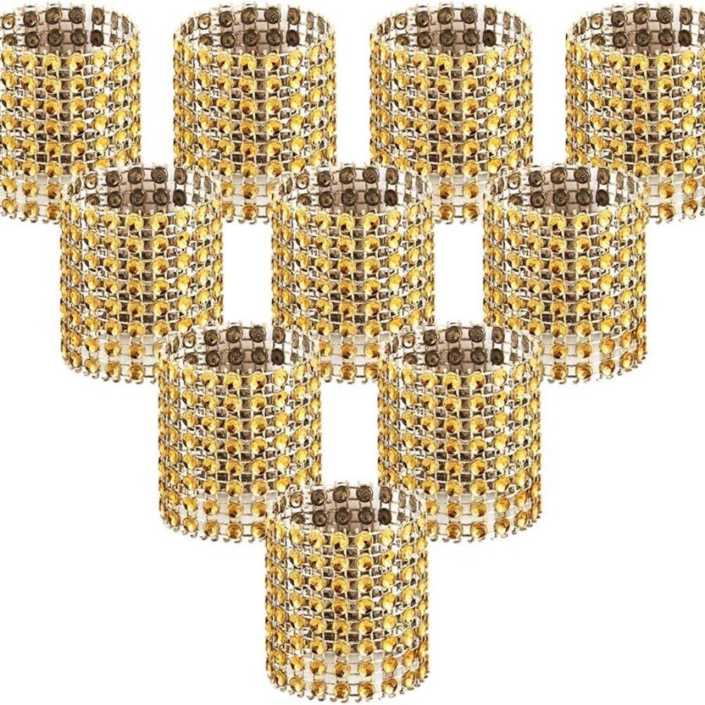 100pcs Napkin Rings, Gold Napkin Rings Buckles for Table Decorations, Wedding, D